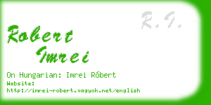 robert imrei business card
